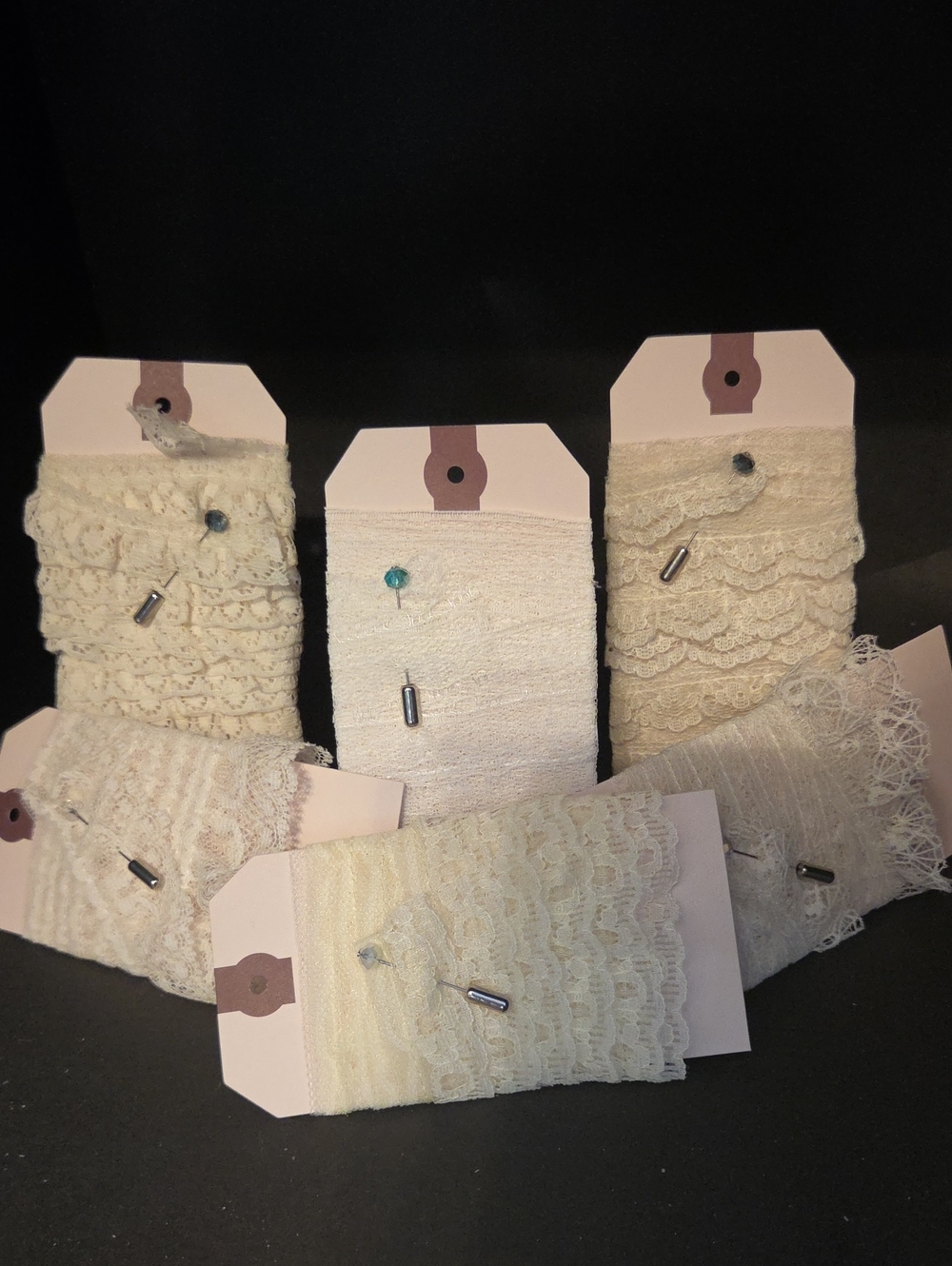 Ivory Lace Trim Bundle - 6 Vintage-Style Lace Samples